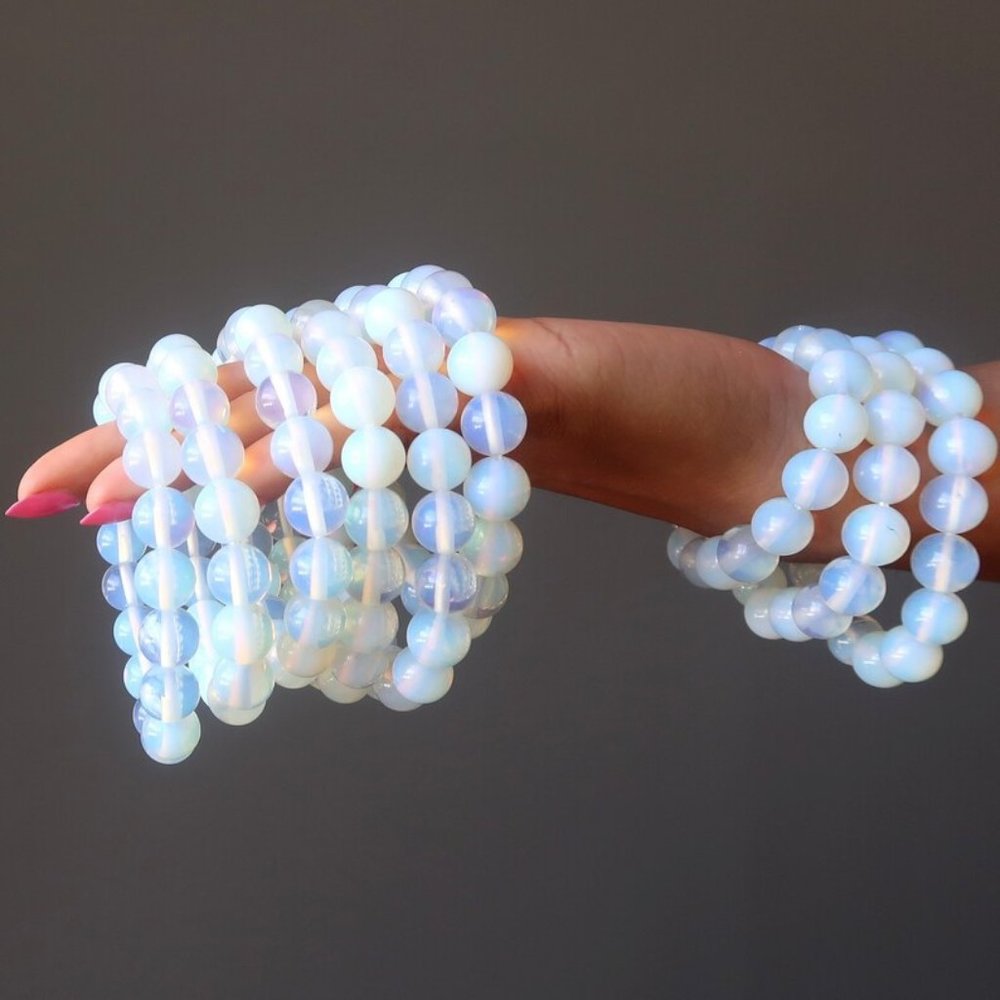 Opal 8mm Round Beads Balance Stretch Healing Reiki Chakra Stress Relief Bracelet